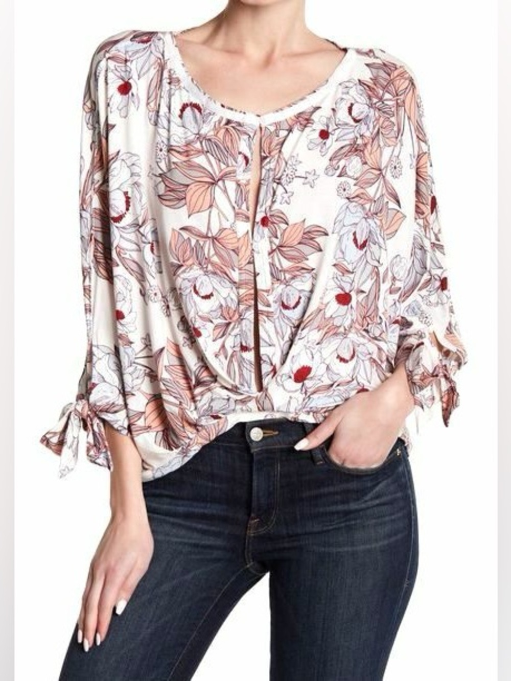 Free People “Keepin' On" Floral Blouse